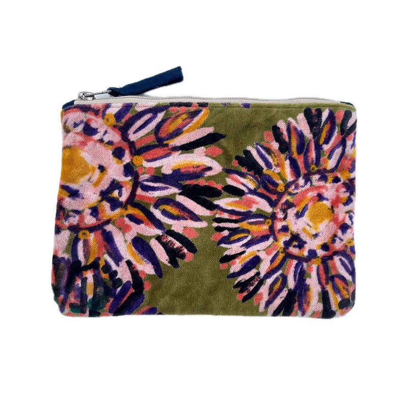 Napoli Velvet Pouch Sunburst Green
