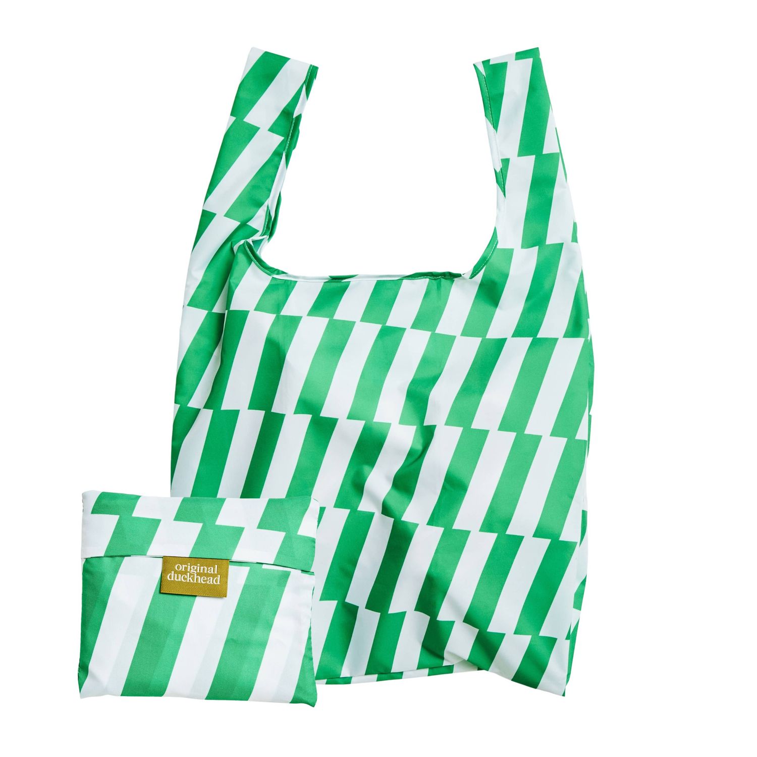 Patterned Foldable Bags, Color: Green Stripe