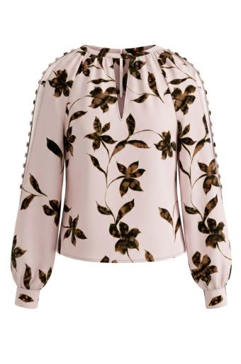 long slv woven blluose w btn detail, Size: XS