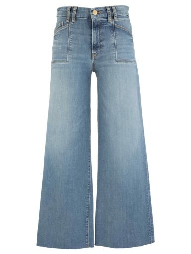MEG HIGH RISE WIDE LEG FRT PKTS INSET-RAW HEM
