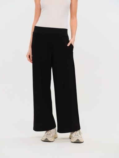 SCUBA WIDE LEG PANT, Colour: BLACK, Size: XS