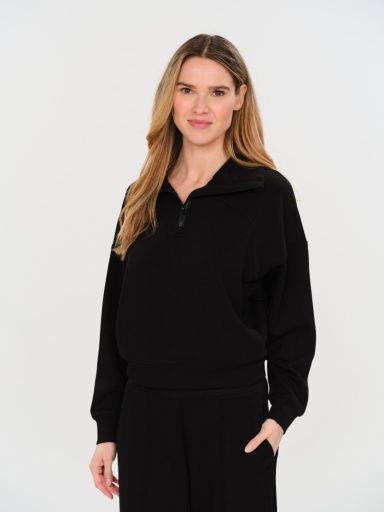 SCUBA 1/4 ZIP UP, Colour: BLACK, Size: XS