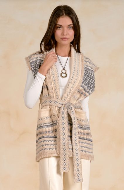 Sleeveless Wrap Sweater