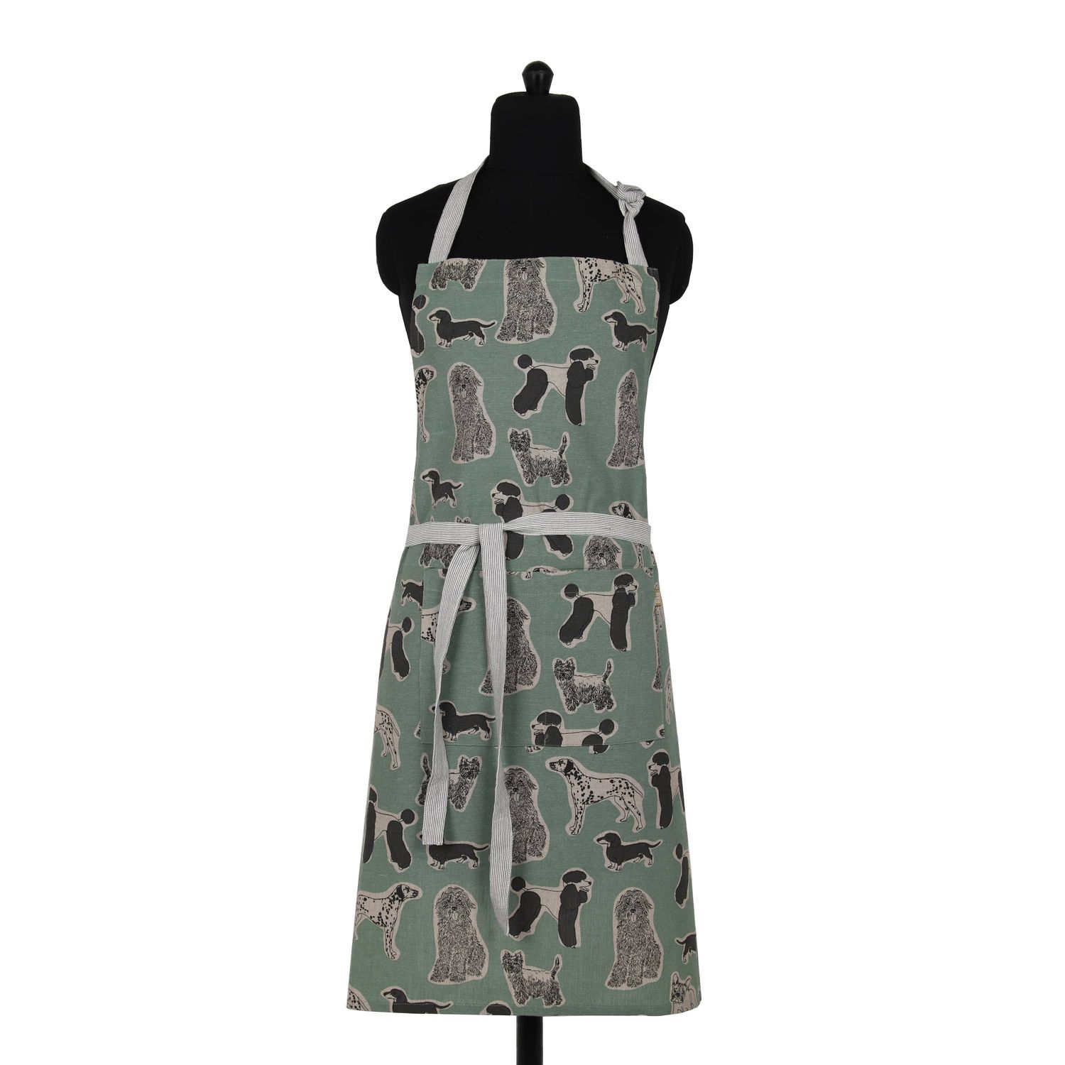 Apron Dog Print Standard Tie style-Aqua Storm