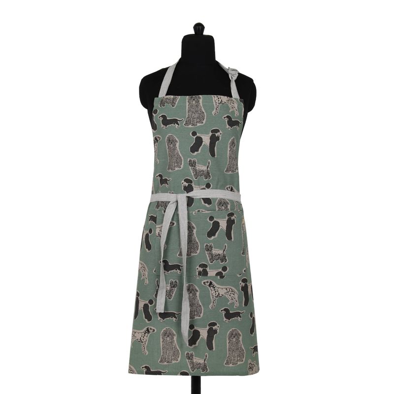 Apron Dog Print Standard Tie style-Aqua Storm