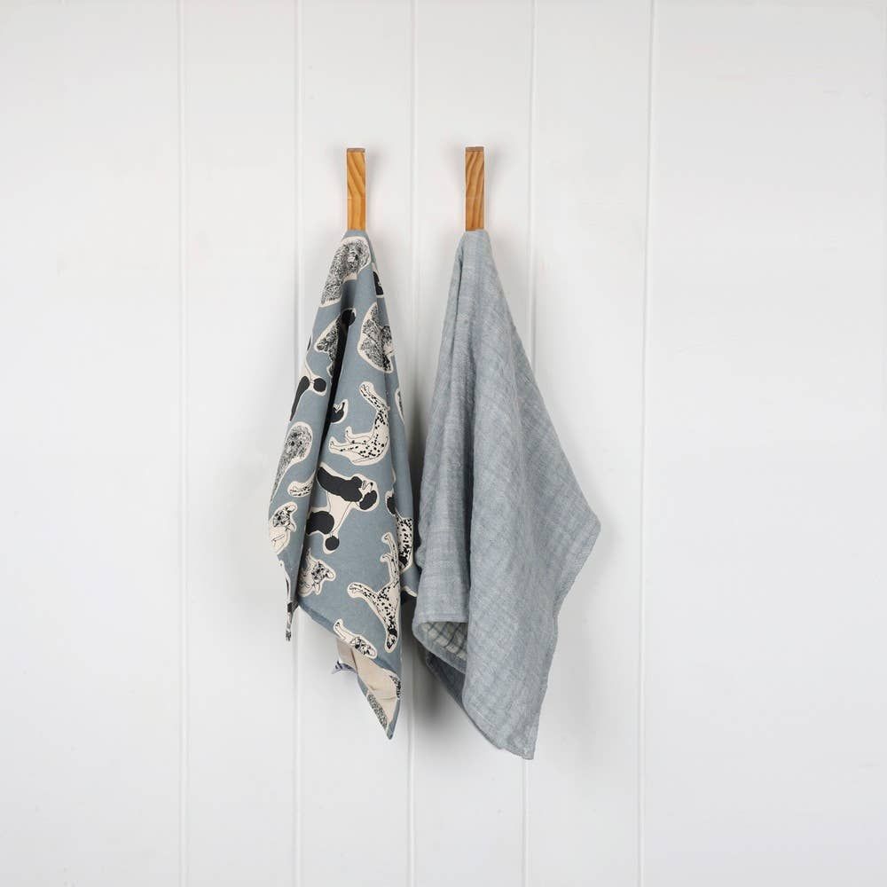 Tea Towel S/2 - Woof - Blue Haze