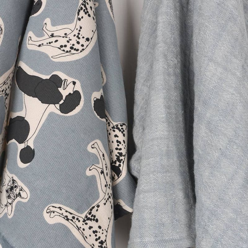 Tea Towel S/2 - Woof - Blue Haze