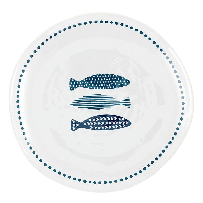 Melamine Appetizer Plate - Fish - 8.75" Dia: 8.75" Dia