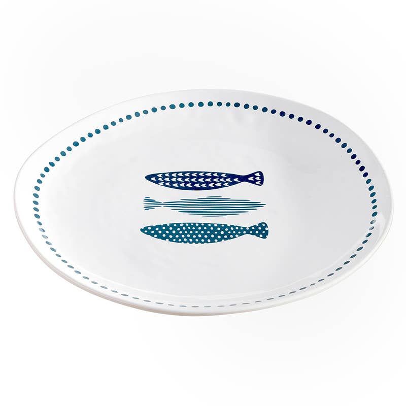 Melamine Appetizer Plate - Fish - 8.75" Dia: 8.75" Dia