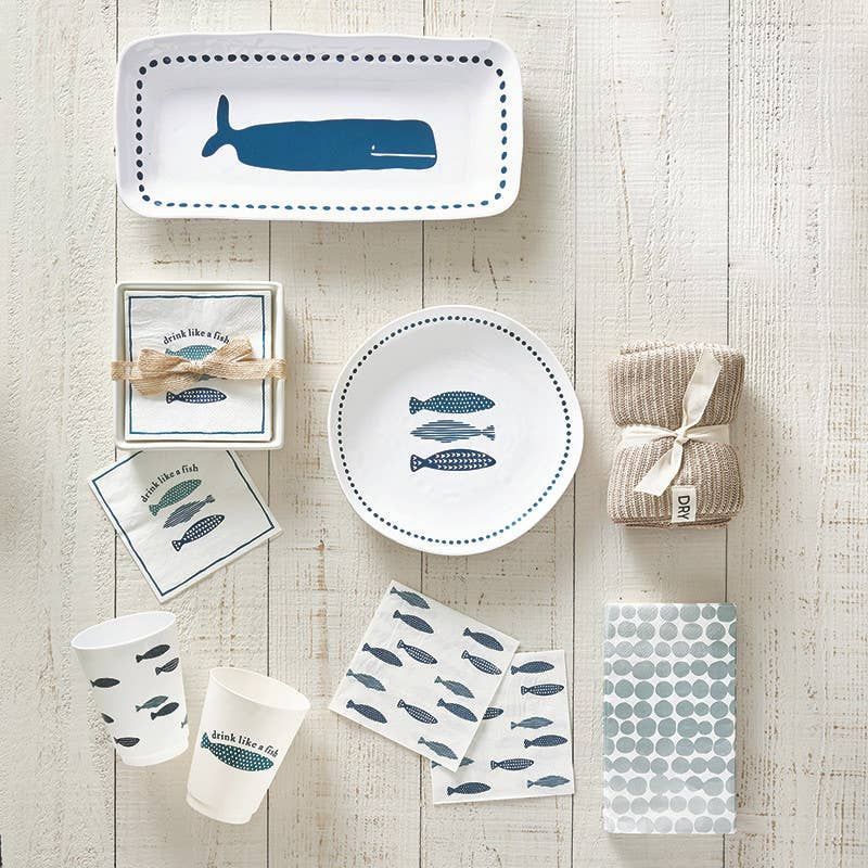 Cocktail Napkins - Fishes: 5" SQ