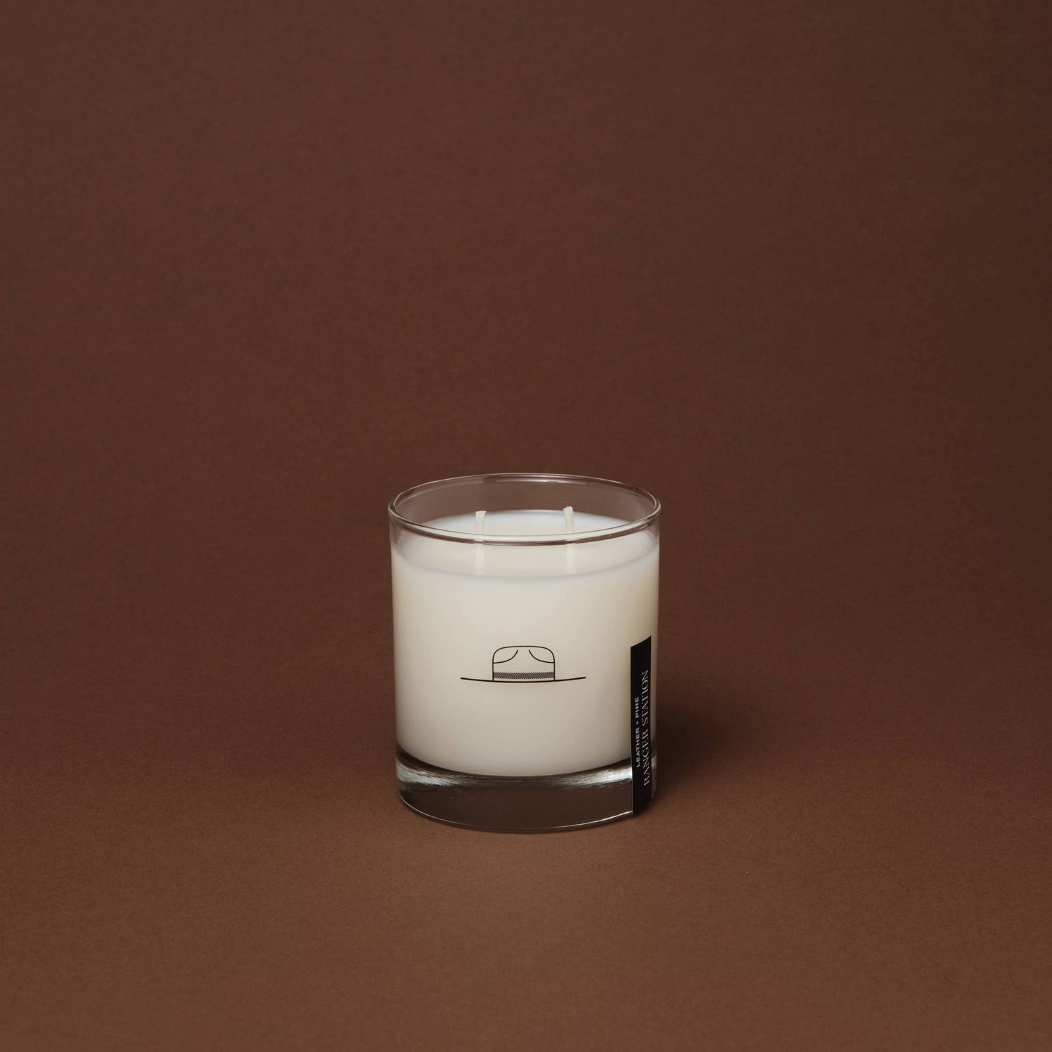 LEATHER + PINE CANDLE: 11 oz Rocks Glass