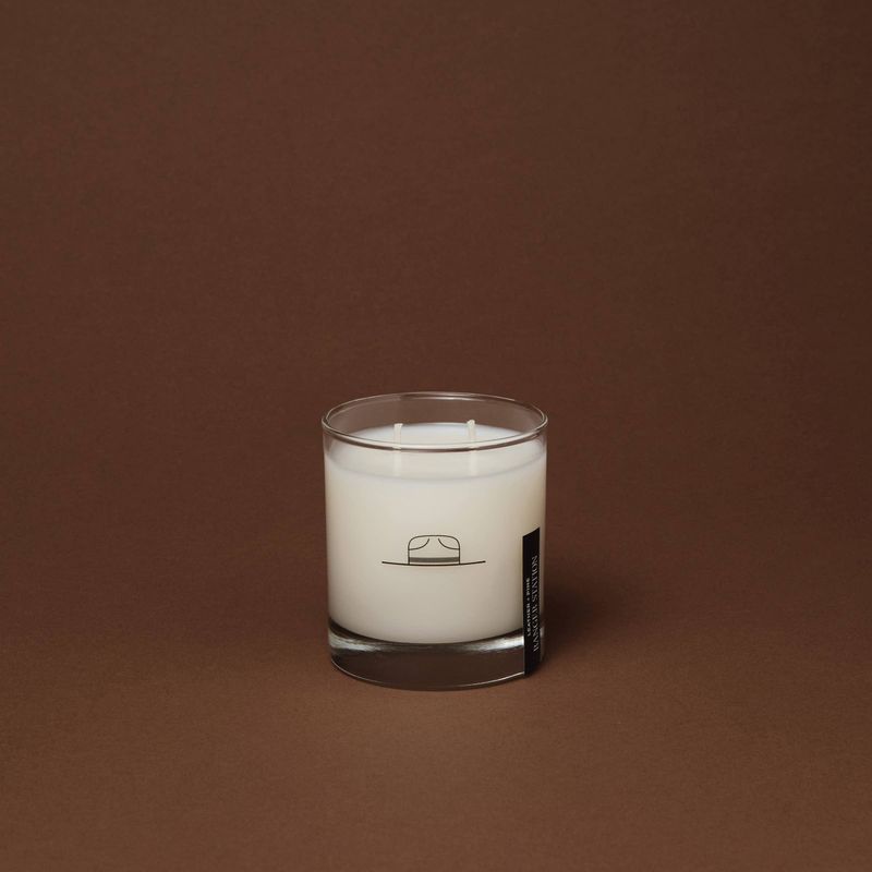 LEATHER + PINE CANDLE: 11 oz Rocks Glass