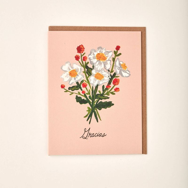 Matilija Poppy Gracias Southwestern Greeting Card