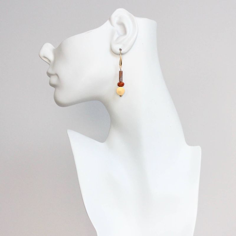 CHRE28 Jasper and glass earrings