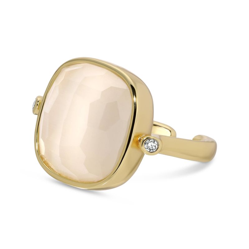 The Geometric Solitaire Stone Ring: Olive