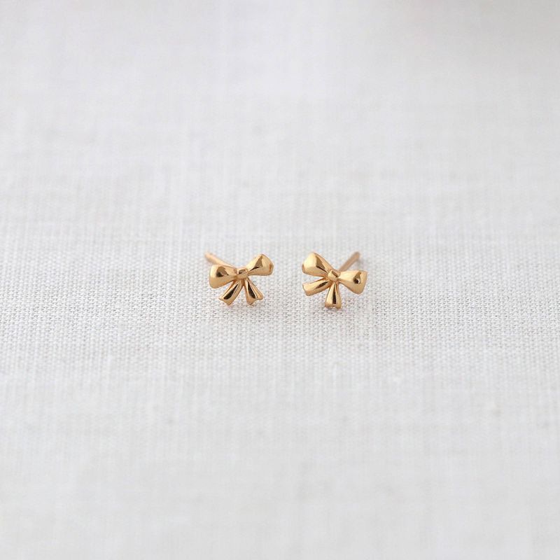 Bow Stud Earrings: 18K Gold Vermeil