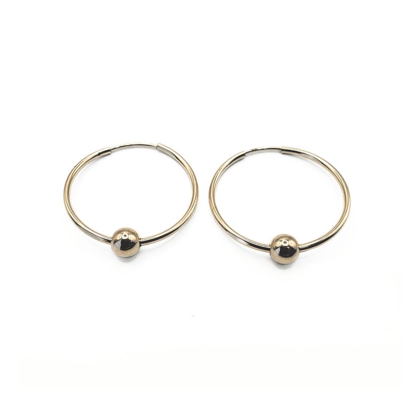 The Endless Summer Hoops Collection 14k gold-filled &amp; sterling silver: 3mm + 5mm gold beads on gold