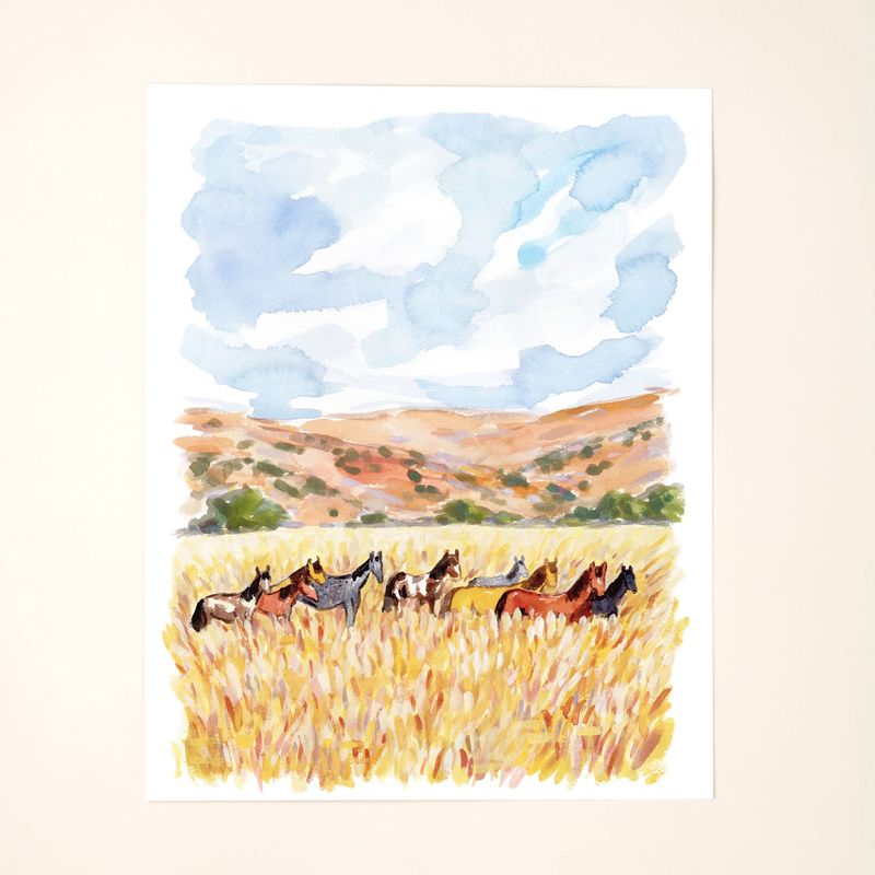 Horse Pasture Western Kid's Nursery Art Painting Wall Decor