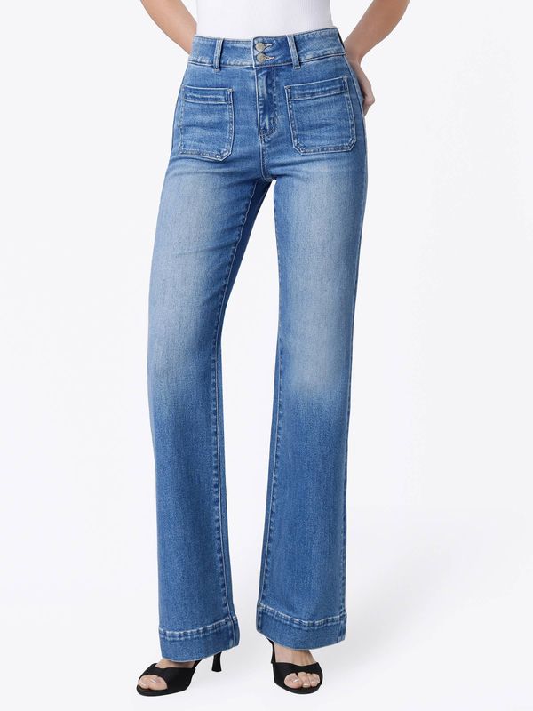 90'S SUPER HIGH RISE DOUBLE BUTTON VINTAGE FLARE JEAN F5655M: MEDIUM