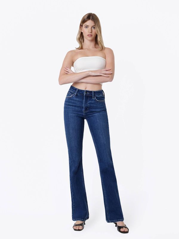 HIGH RISE TROUSER FOLD CREASED BOOTCUT JEANS F9328: BRILLIANT