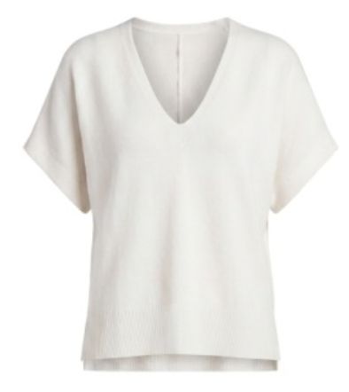 shrt slv vneck dolman popover swtr w step hem