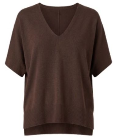 shrt slv vneck dolman popover swtr w step hem
