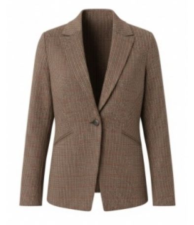 Fitted Cutaway Blazer - Brown