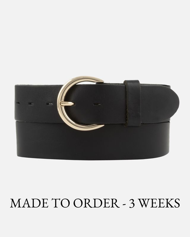 MADE TO ORDER Ivan | Classic Leather Belt: Black / M/L-95