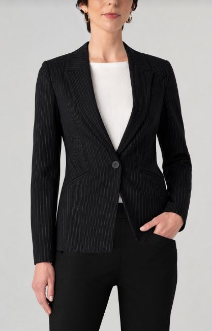 Fitted Cutaway Blazer - Black, Size: XS