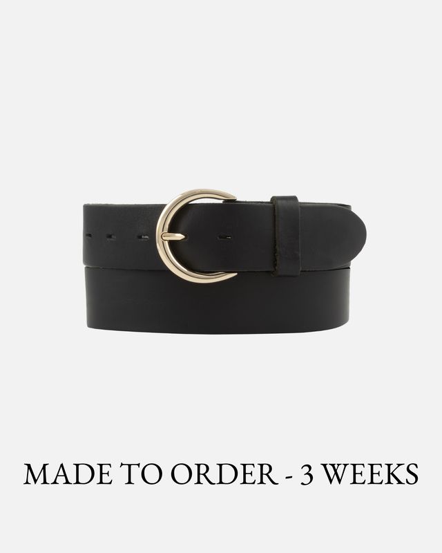 MADE TO ORDER Ivan | Classic Leather Belt: Black / S-85