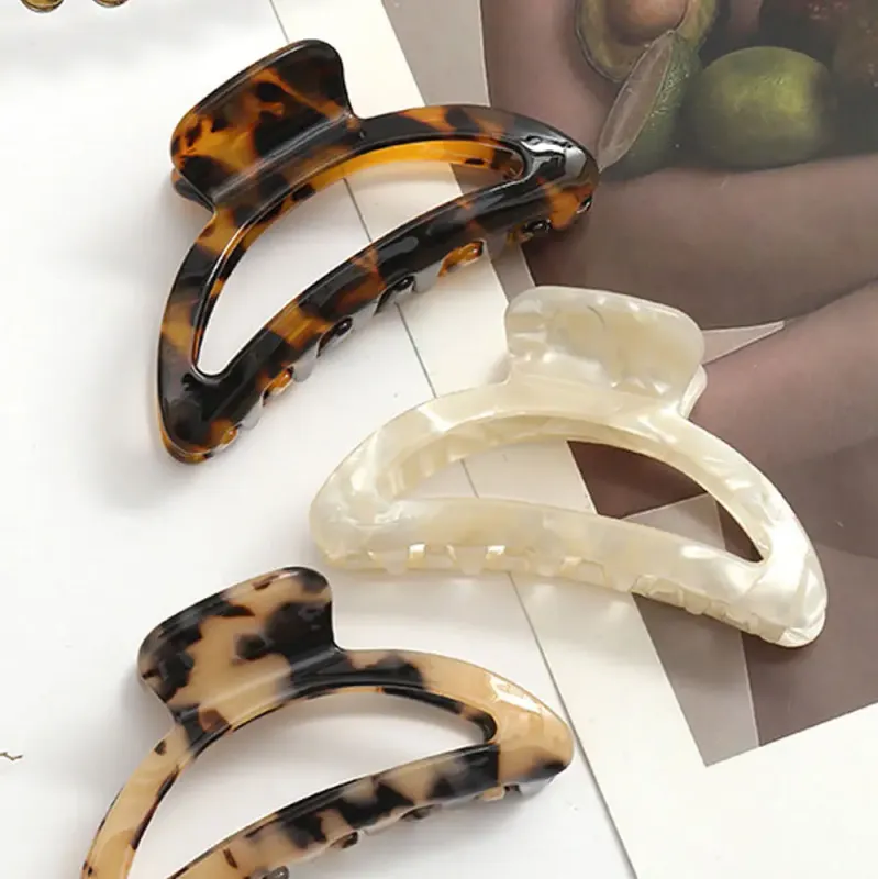 Vintage Tortoiseshell Leopard Acetate Hair Claw