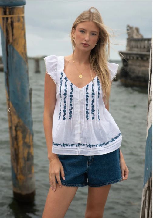 Seaborn Embroidered Top