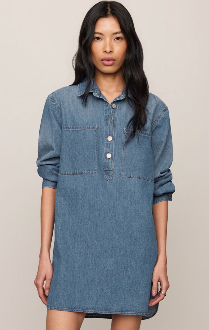 Lucie Denim Shirt Dress, Size: XS