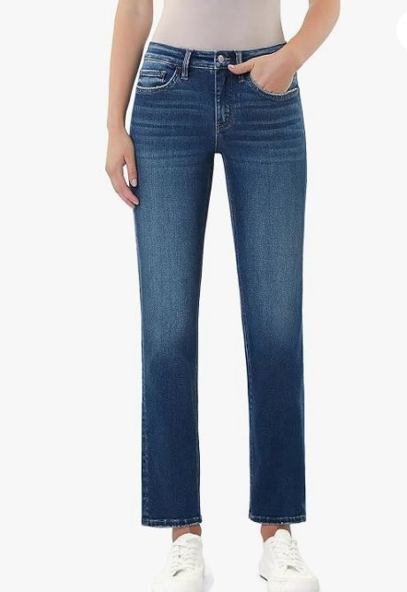 Mid Rise Slim Straight, Size: 25