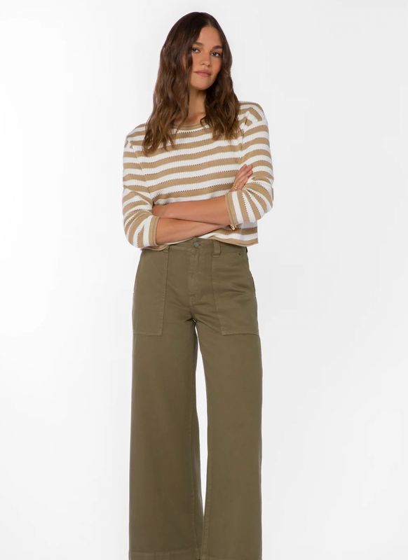 Janae Latte Striped Sweater