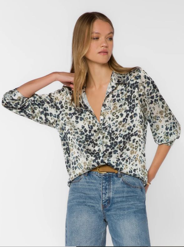 Natalie Leopard Blouse, Size: XS