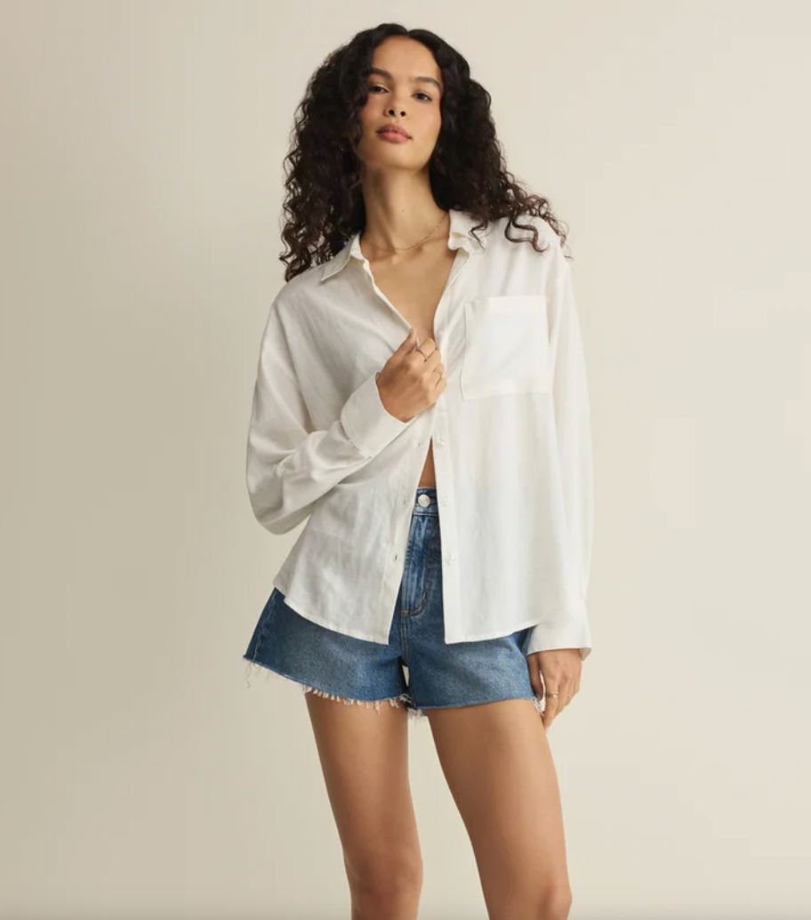 The Signature Linen Top, Size: L