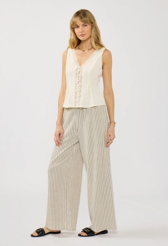 Drawstring Wide Leg Pant
