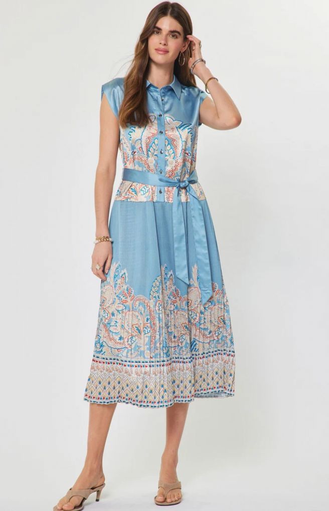 Alice Paisley Floral Button Down Midi, Size: XS