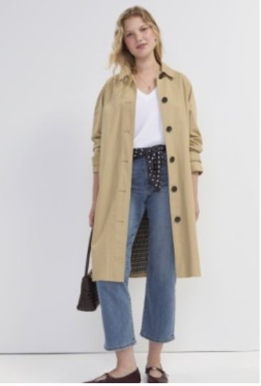 Raglan Sleeve Coat w/ Pleat Back, Size: XS