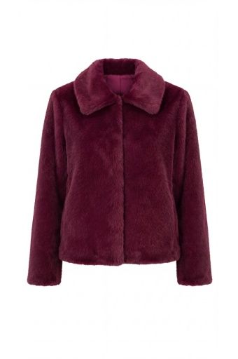 collared faux fur jacket