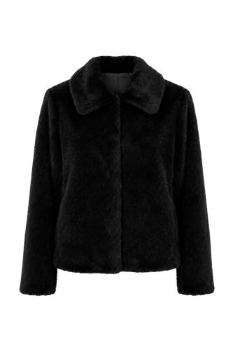 collared faux fur jacket