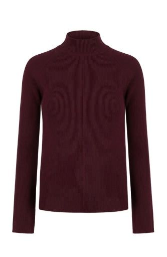 long slv turtleneck sweater, Colour: dark oxblood, Size: XS