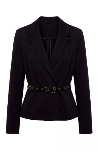 belted peplum blazer, Size: XS