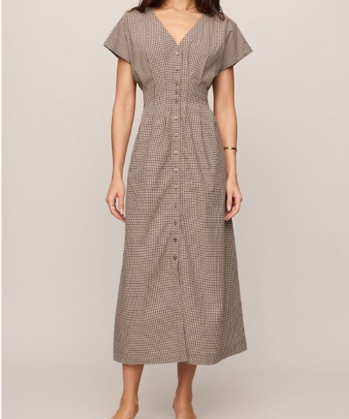 Sanna Gingham Midi Dress, Size: XS