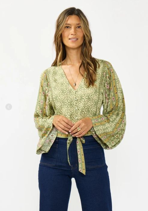 Soraya Tie Front Top, Size: S