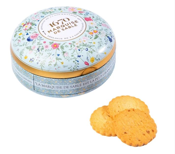 Round Tin Box/Shortbread Cookies, Flavor: Caramel Chips