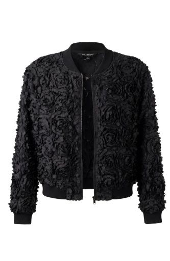 long slv full zip woven bomber jacket, Size: L