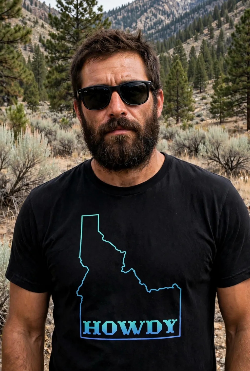 HOWDY State outline - Aqua