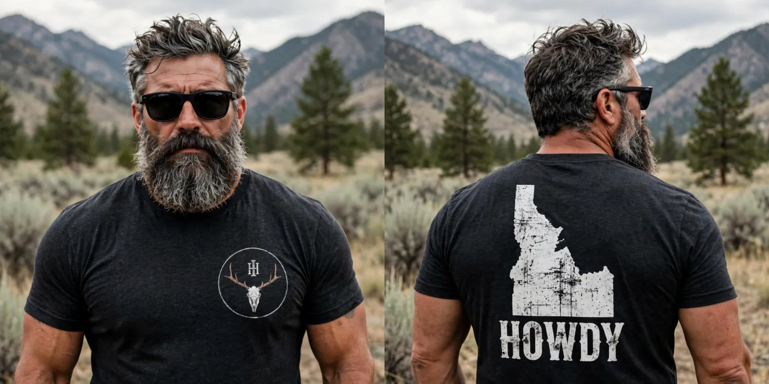 HOWDY State Outline - Faded (front/back)